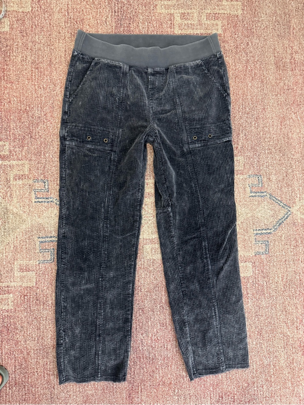 XCVI grey corduroy crop straight leg mid rise pull on pants size small